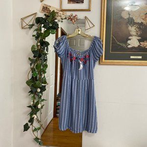 heavy embroidered maxi dresses Isabel Embroidered Maxi Dress Blue / XL main image 1